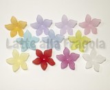 10 Fiori in lucite colorata 28x7mm 
