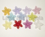 10 Fiori in lucite colorata 28x7mm 