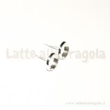 Coppia orecchini a perno in rame Silver Plated con base cammei 8mm