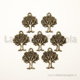 Charm Albero con Rami in metallo zincato color Bronzo 25x17mm