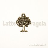 Charm Albero con Rami in metallo zincato color Bronzo 25x17mm