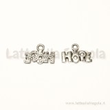 Charm in metallo argento antico scritta