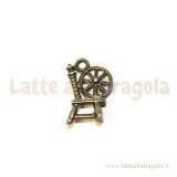 Charm 3D filatoio vintage in metallo color bronzo 18x12mm