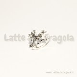 Charm 3D cavallo a dondolo in metallo zincato argento antico 17x14mm