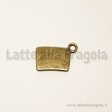 Charm carte da gioco scala reale in metallo zincato bronzo antico 15x10mm