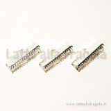 Capocorda per organza in metallo Silver Plated 16x7.5mm