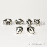 Maialino foro largo in metallo argento antico 13x9mm