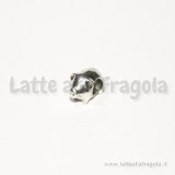 Maialino foro largo in metallo argento antico 13x9mm