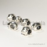 Maialino foro largo in metallo argento antico 13x9mm