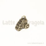 Charm 3D carrozza antica in metallo color bronzo 15x11mm