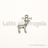 Charm Renna in metallo argento antico 24x19mm