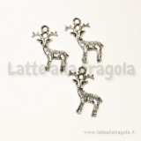 Charm Renna in metallo argento antico 24x19mm