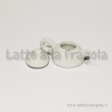 Miniatura Teiera in ceramica smaltata bianca