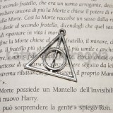 Ciondolo Doni della morte Harry Potter metallo argento antico 33x33x3mm