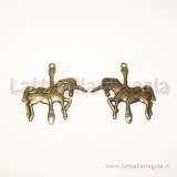 Connettore unicorno per giostra in metallo bronzo antico 42x43mm