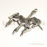 Connettore unicorno per giostra in metallo zincato argento antico 45x43mm