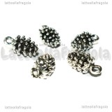 Ciondolo Pigna 3D in metallo argento antico 15x8mm