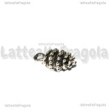 Ciondolo Pigna 3D in metallo argento antico 15x8mm