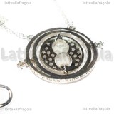 Collana giratempo della saga Harry Potter in metallo zincato argentato