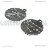 Medaglietta Angelo Custode dell Amore in metallo argento antico 20x18mm