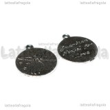 Medaglietta Angelo Custode dell Amore in metallo argento antico 20x18mm
