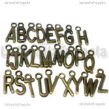 Set Charms Alfabeto in metallo color bronzo 26pezzi