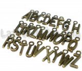 Set Charms Alfabeto in metallo color bronzo 26pezzi