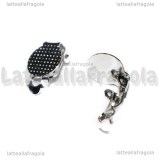 Coppia Orecchini a Clip in metallo agentato 19x10mm