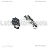 Coppia Orecchini a Clip in metallo agentato 19x10mm