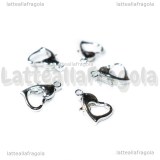 Gancio Cuore in metallo silver plated 10x7mm