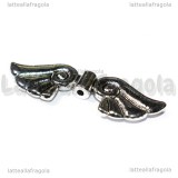 Spaziatore Ali d Angelo in metallo argento antico 44x14mm