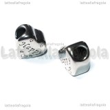 Cuore Happy in acciaio 316 foro largo 12x11mm