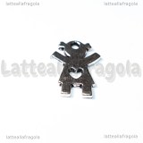 Charm Bimba in metallo argento antico 16x11.5mm