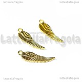 Charm Ala n metallo gold plated 17x5mm