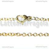 Collana in Acciaio Inox dorato 45cm a Maglia Ovale 2.5x2mm