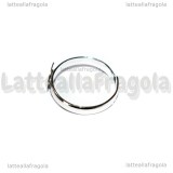 Base anello regolabile in metallo argentato con piattello 8mm