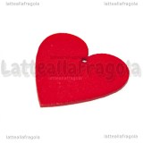 Ciondolo Cuore in legno Rosso 40x39mm