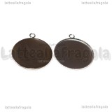 Base tonda in Acciaio Inox per cammei 30mm