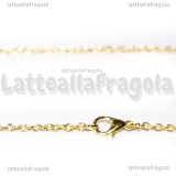 Collana in metallo gold plated 77cm maglie ovali 3x2mm