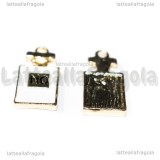 Charm Profumo in metallo dorato smaltato 20x10mm