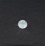 15 Rondelle mezzocristallo sfaccettato Opale Bianco 8x6mm