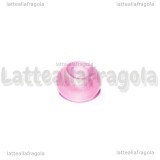 Perla in Lampwork rosa foro largo 14x10mm