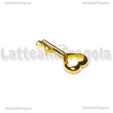 Chiave in metallo gold plated 16x8mm