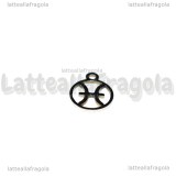 Charm Segno Zodiacale Pesci in Acciaio Inox 13.4x10.8mm 