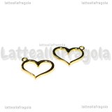Charm Cuore in metallo gold plated 16x12.5mm