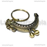 Chiusura Clic clac con portachiavi in metallo color bronzo 3.5x4.0cm