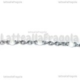 1 Metro Catena Rosario Bianco Smaltato in Acciaio Inox 2.5x2mm