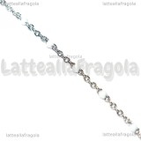 1 Metro Catena Rosario Bianco Smaltato in Acciaio Inox 2.5x2mm