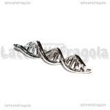 Ciondolo Catena DNA 3D in metallo argentato 41x9mm
