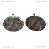 Base Cammeo in metallo silver plated per cammei 50mm